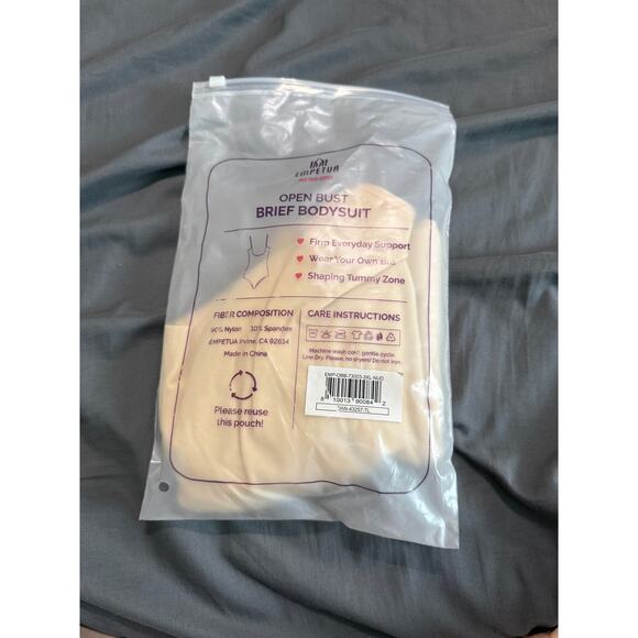 NWT Empetua XXXL Nude OPEN BUST BRIEF BODYSUIT Shapewear Adjustable Straps - Picture 9 of 9